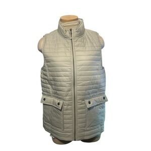 Vineyard Vines Quilted Gray Puffer Vest with Front Pockets Size Small